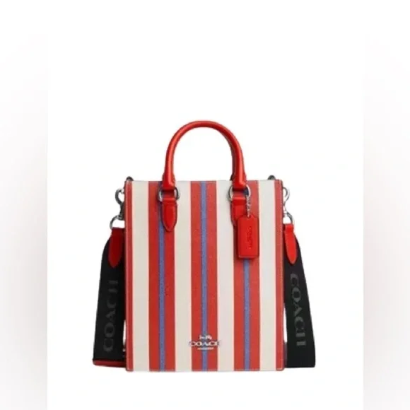 CoachDYLAN TOTE BAG WITH STRIPE PRINT